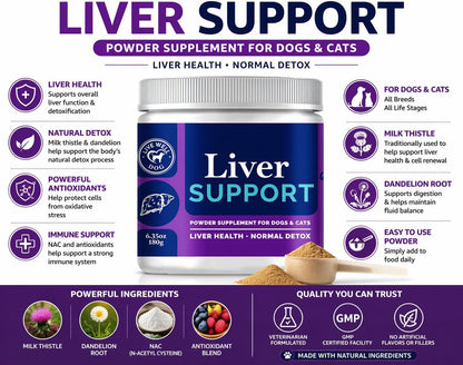 Live Well Dog Liver Support – Detox & Immunity Booster para Perros y Gatos | Cardo Mariano, NAC, Diente de León | 180 g – Image 4