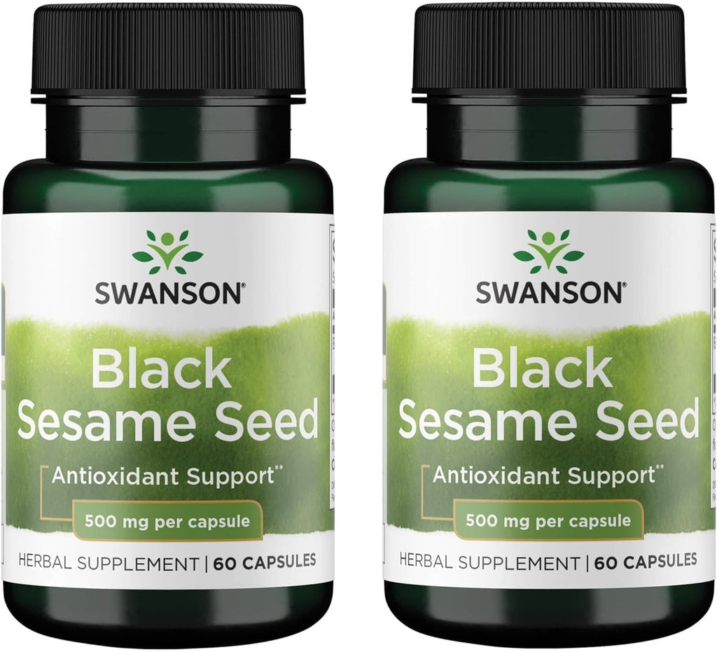 Swanson Full Spectrum Black Sesame Seed 500 mg 60 Cápsulas (Paquete de 2)