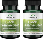 Swanson Full Spectrum Black Sesame Seed 500 mg 60 Cápsulas (Paquete de 2)