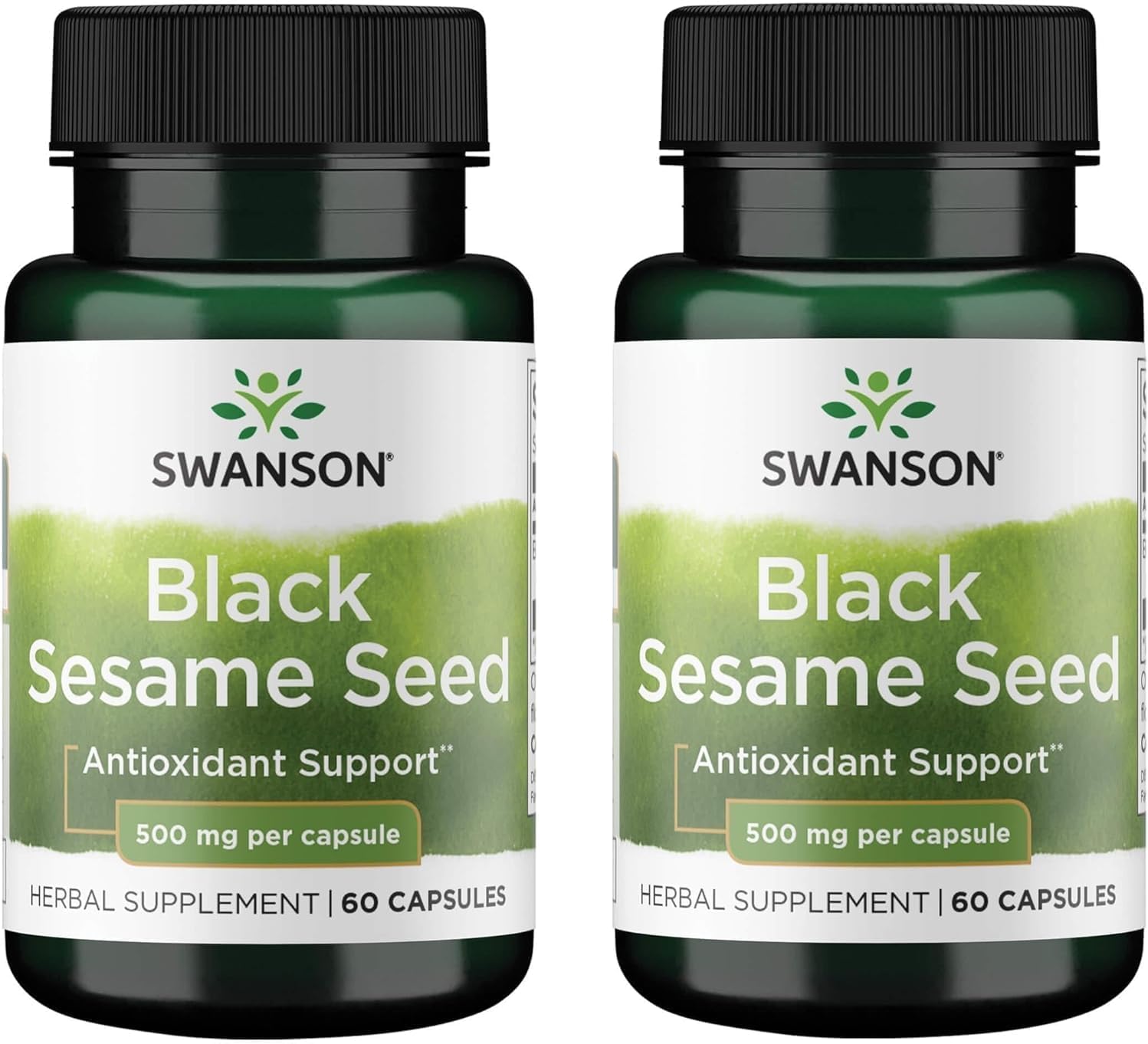 Swanson Full Spectrum Black Sesame Seed 500 mg 60 Cápsulas (Paquete de 2)