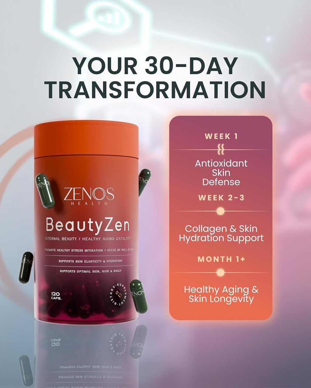 BeautyZen - Suplemento de belleza con biotina, colágeno y queratina