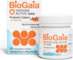 BioGaia Immune Active Kids | Probiótico + Vitamina D | Salud Digestiva e Inmune | 60 Comprimidos Masticables