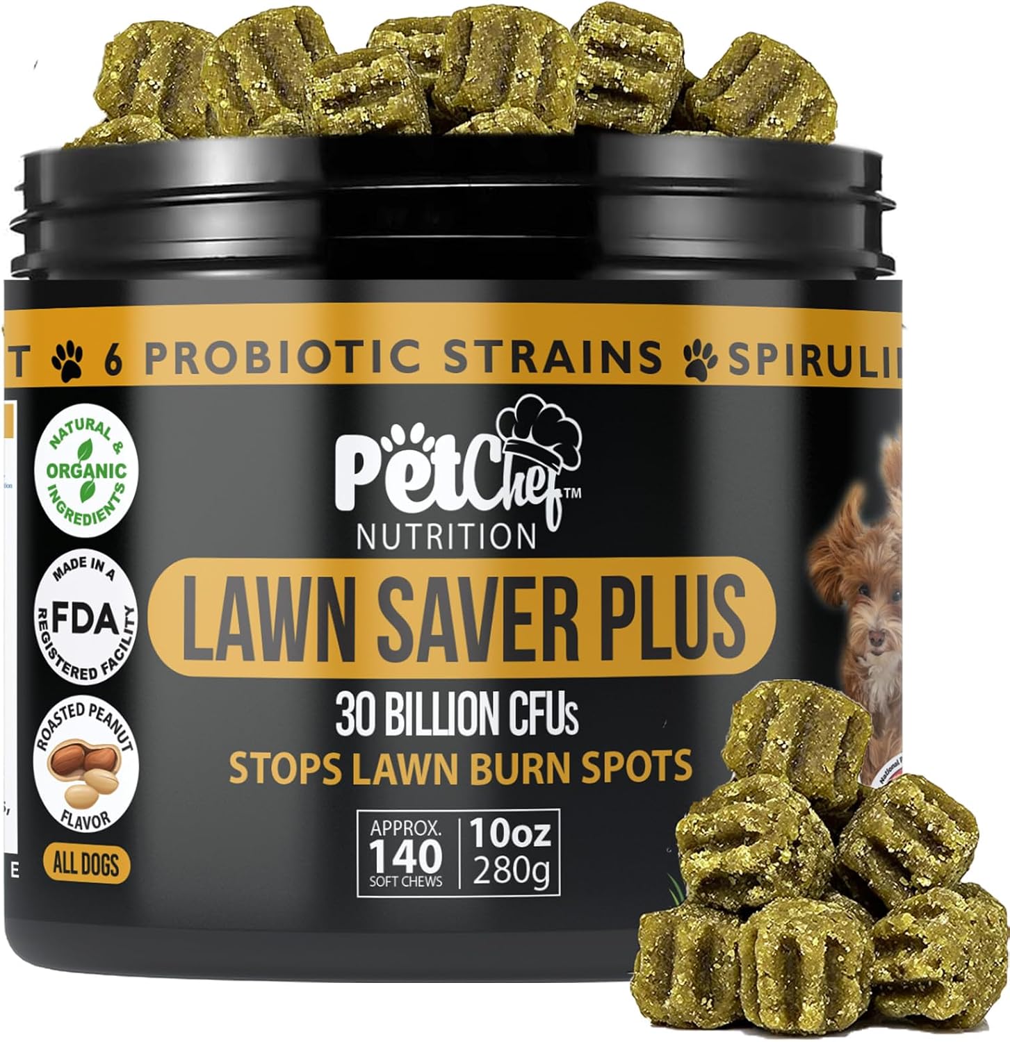 Pet Chef Neutralizador de Orina para Perros - Masticables Suaves para el Césped - 140 Unidades
