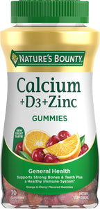 Nature's Bounty Gominolas de Calcio y Vitamina D, 70 unidades