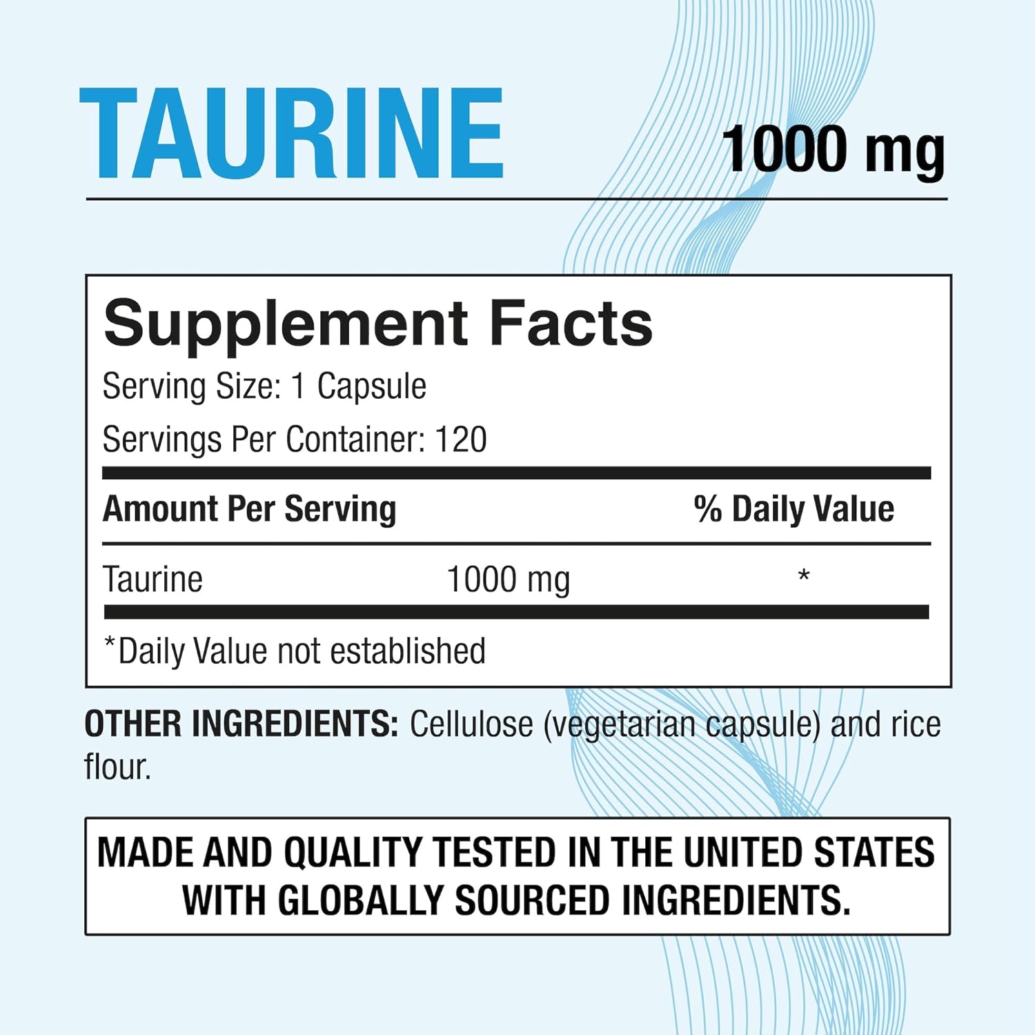 Puregen Labs Taurina 1000 mg | Alta Potencia | 360 Cápsulas Veganas