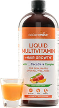 NatureWise Multivitamínico Líquido para el Crecimiento del Cabello con TocoGaia® - Sin Azúcar, Vegano - 887 ml