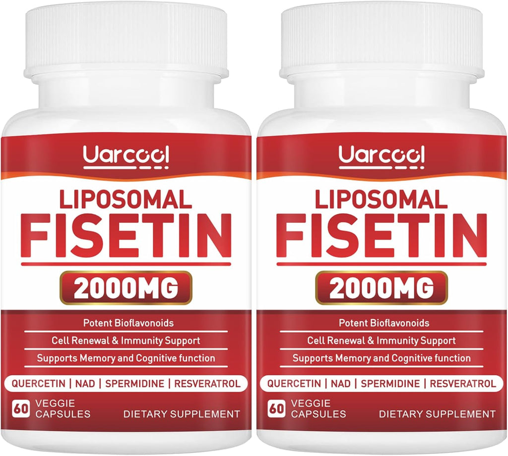 Suplemento de Fisetina 2000mg con Quercetina, Resveratrol y NAD - Uarcool (60 Cápsulas)