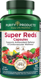 Purity Products Super Reds Cápsulas - Fórmula con 20+ Superfrutas y Bayas Orgánicas, 90 Cápsulas