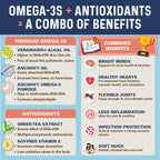 Bernie's OMG! Omegas Masticables para Perros - 5X Extra Potencia DHA+EPA, Aceite de Pescado, Piel y Pelaje Saludables, Alivio de Alergias, Suplemento para Articulaciones (Sabor a Cerdo)