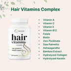 Micro Ingredients Complejo de Vitaminas para el Cabello, 120 Cápsulas