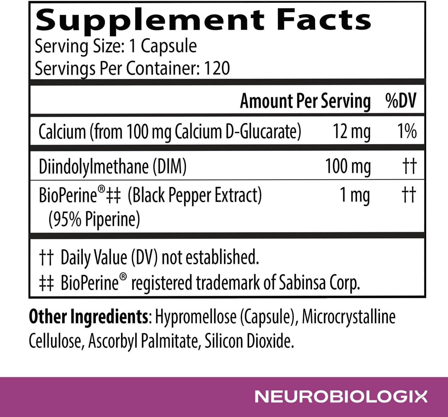 DIM Pro Hormone Support - DIM Complex with Calcium D-Glucarate and Bioperine, 60 Vegetarian Capsules