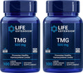 Life Extension TMG 500mg, 100 Cápsulas Líquidas Veg (Pack de 2) - Trimetilglicina (Glicina Betaína) - Suplemento Sin Gluten, No-GMO, Vegetariano
