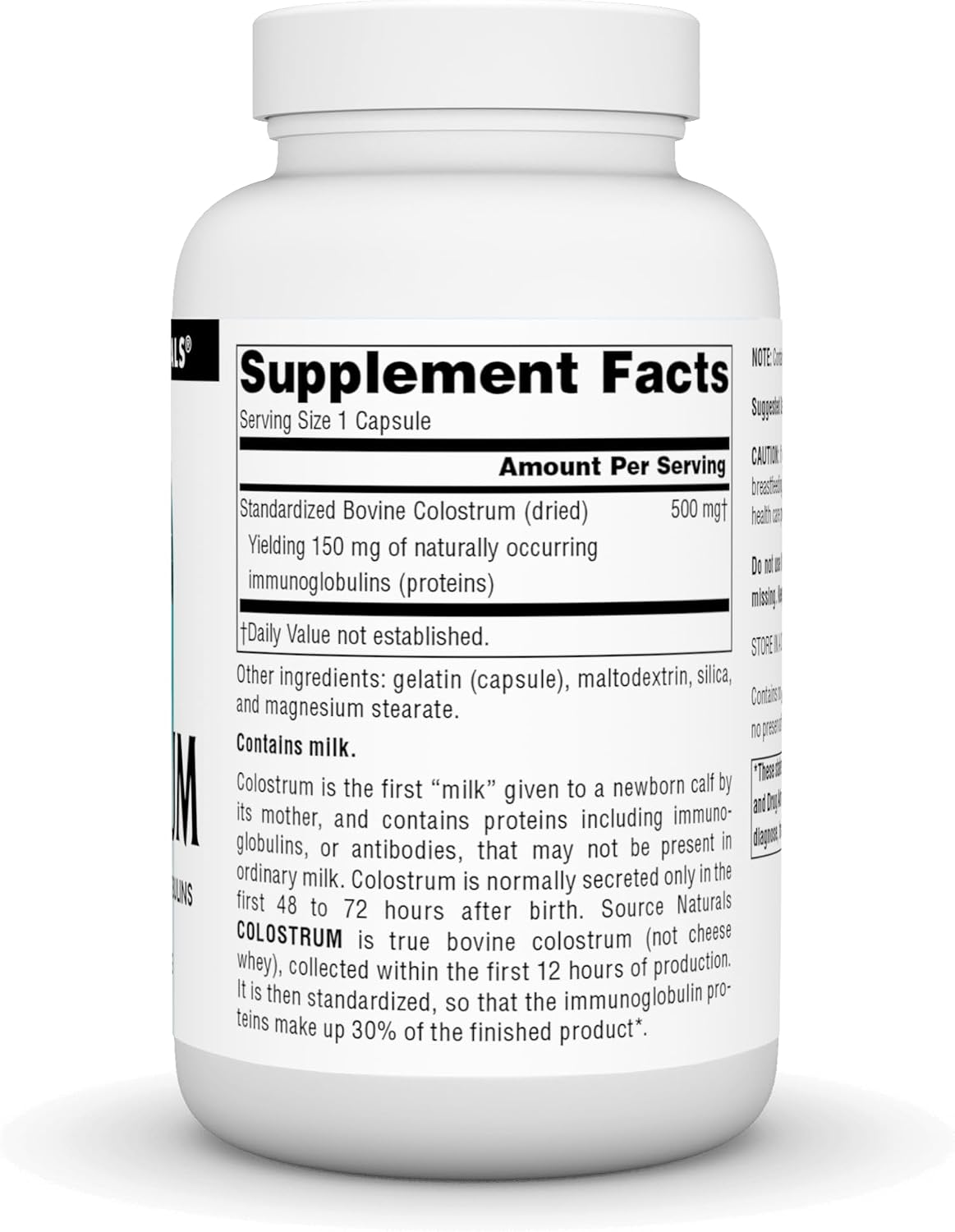 Source Naturals Calostro con 30% de Inmunoglobulinas - 120 Cápsulas