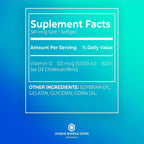 Extra Strength Vitamina D3 5000 IU 125 mcg – 250 Softgels (Pack de 3)