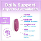 Multivitamínico para Mujeres - Completo Diario con Biotina, Calcio, Ácido Fólico, Hierro, Zinc, Vitaminas A, C, D, E y B - Suplemento para Piel, Cabello y Uñas - 60 Cápsulas Blandas