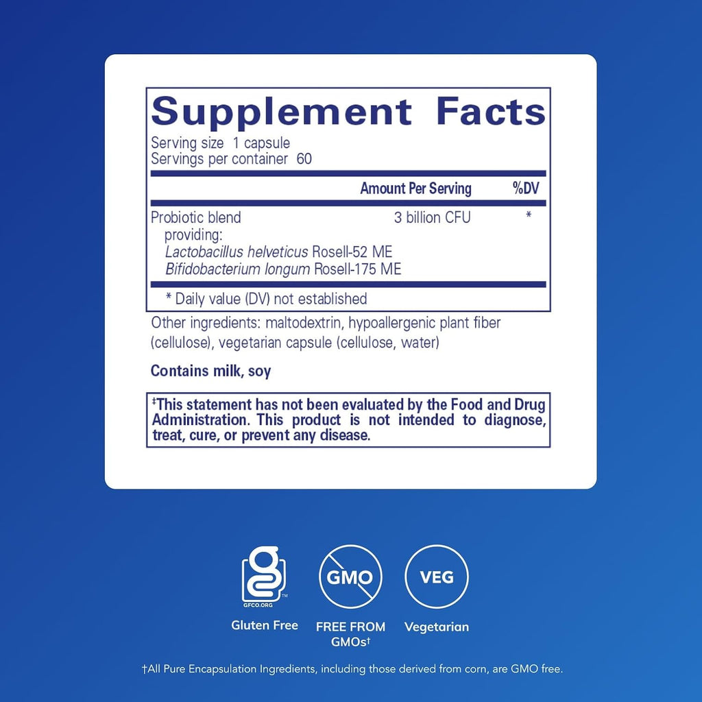 Pure Encapsulations ProbioMood | Combinación Probiótica Estable para Apoyar la Relajación y Función Gastrointestinal | 60 Cápsulas