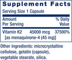 Life Extension Mega Vitamina K2 - 45 mg, 30 Cápsulas