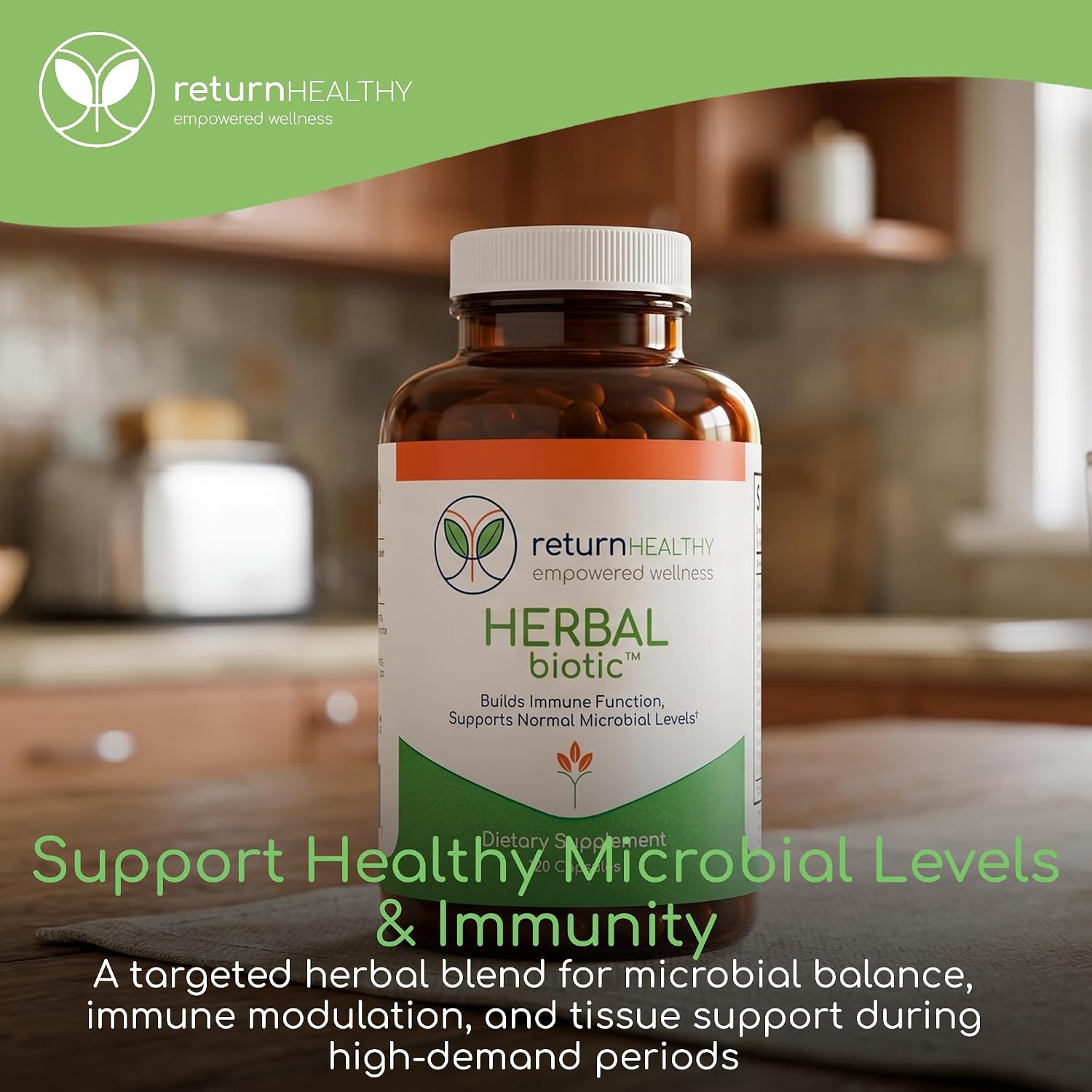 Herbal Biotic, Vitaminas de Apoyo Inmunitario, 120 Cápsulas Veganas