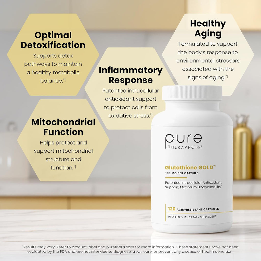 Pure Therapro Rx S-Acetil Glutation Gold - 120 Cápsulas (100mg)