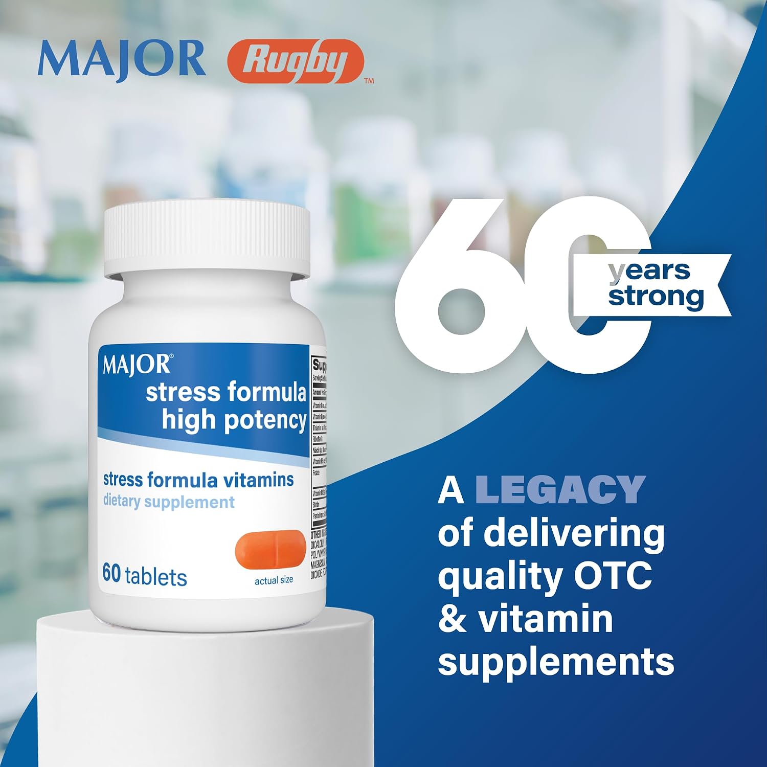MAJOR Fórmula de Estrés - Complemento Alimenticio de Alta Potencia - 60 Comprimidos