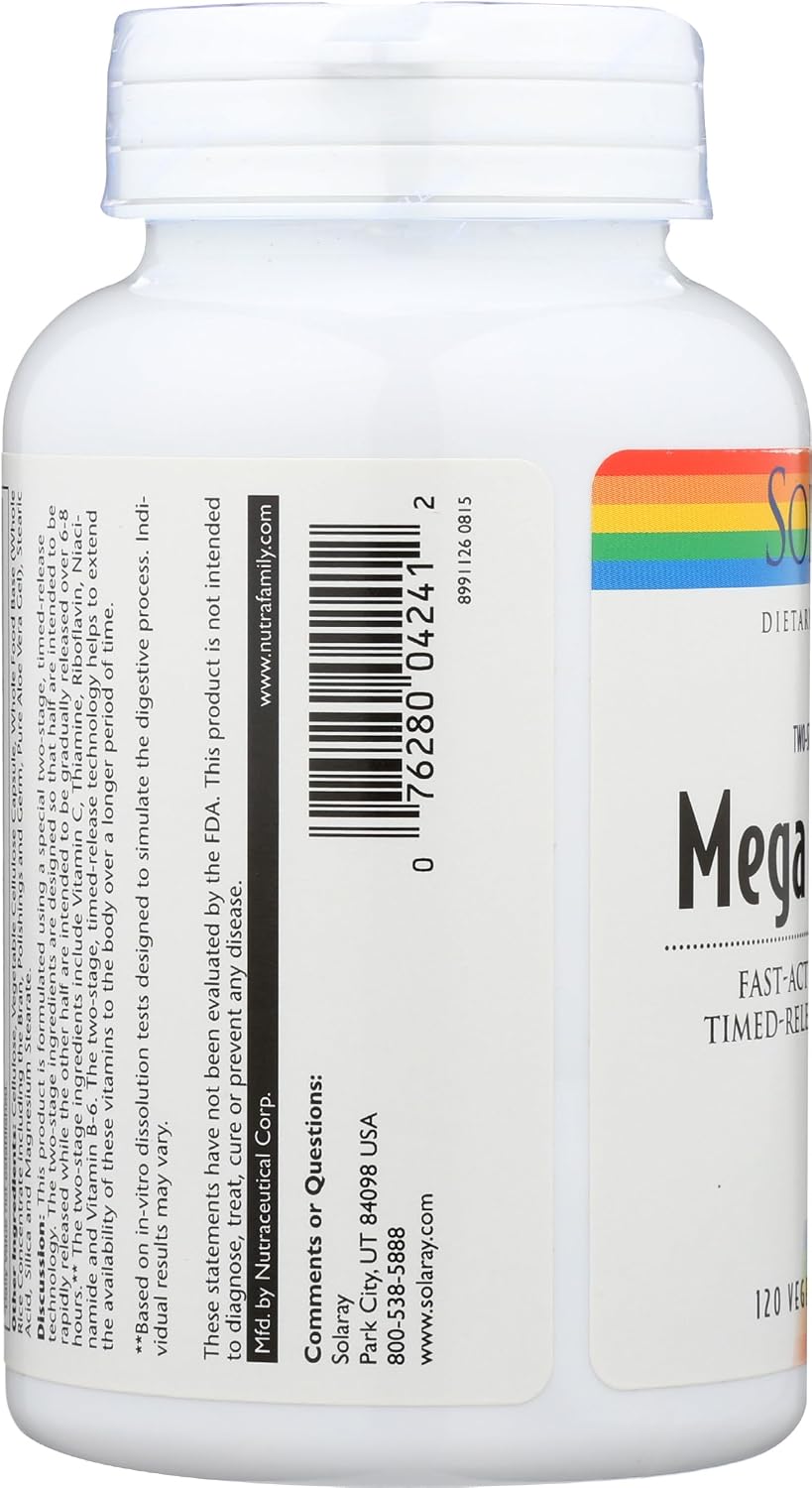 Solaray TwoStage Mega-B-Stress, 120 cápsulas