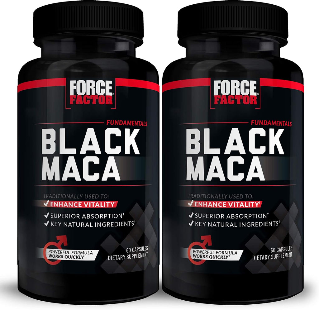 Force Factor Black Maca Raíz de Maca Negra para Hombres, 1000 mg, 120 Cápsulas (Envase de 2)