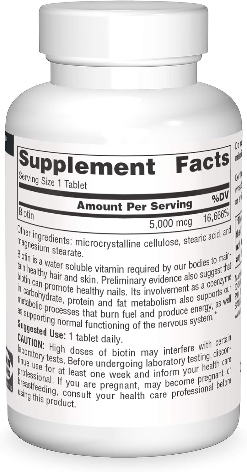 Source Naturals Biotina 5.000 mcg, 200 comprimidos