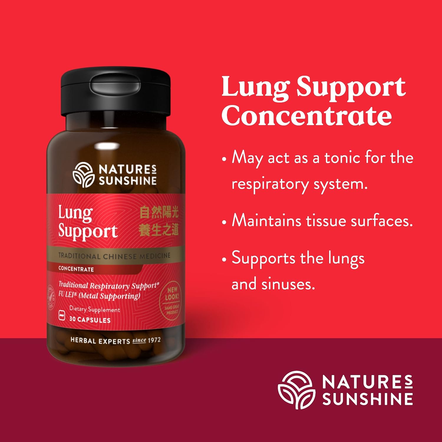 Nature's Sunshine Concentrado TCM Chino de Apoyo Pulmonar, 30 Cápsulas