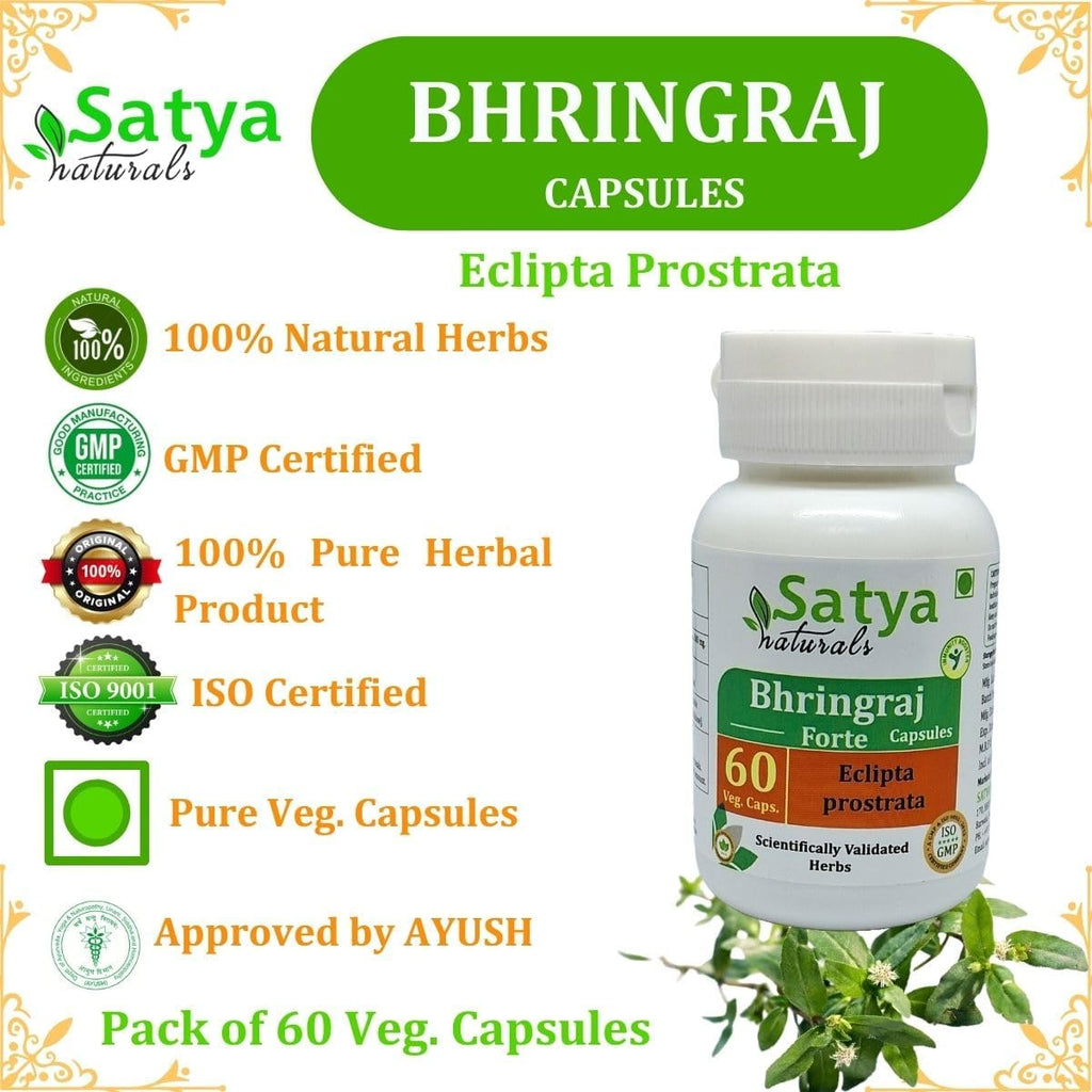 Cápsulas de Bhringraj 500 mg – Extracto de Eclipta Prostrata – Pack de 4 (240 cápsulas)