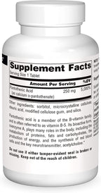 Source Naturals Ácido Pantoténico 250 mg - 100 Comprimidos