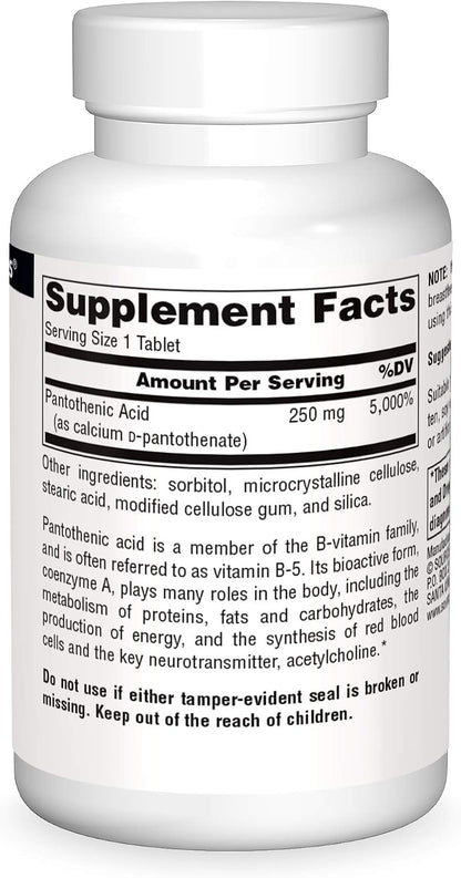 Source Naturals Ácido Pantoténico 250 mg - – Rendimiento mental: Contribuye al rendimiento mental normal. – Image 3