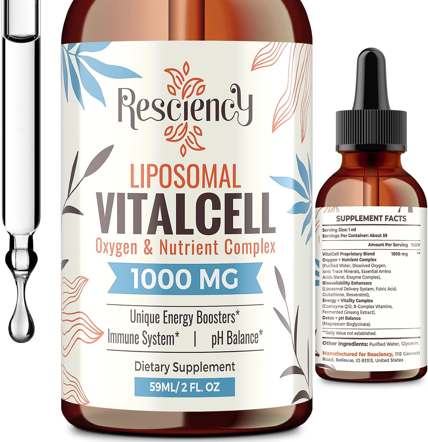 13 en 1 Oxígeno Líquido con Nutrientes y Liposomas
