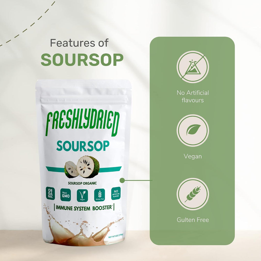 FreshlyDried Concentrado de Guanábana (Soursop, Graviola) en Polvo - 170g