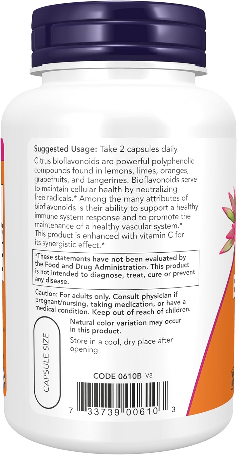 NOW Bioflavonoides Cítricos 700 mg - 100 Cápsulas