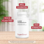 Supersmart - Inositol Hexanicotinate 1500 mg/día (Niacina sin Enrojecimiento) - Suplemento de Vitamina B3 | Sin OGM y Sin Gluten - 90 Cápsulas Vegetales