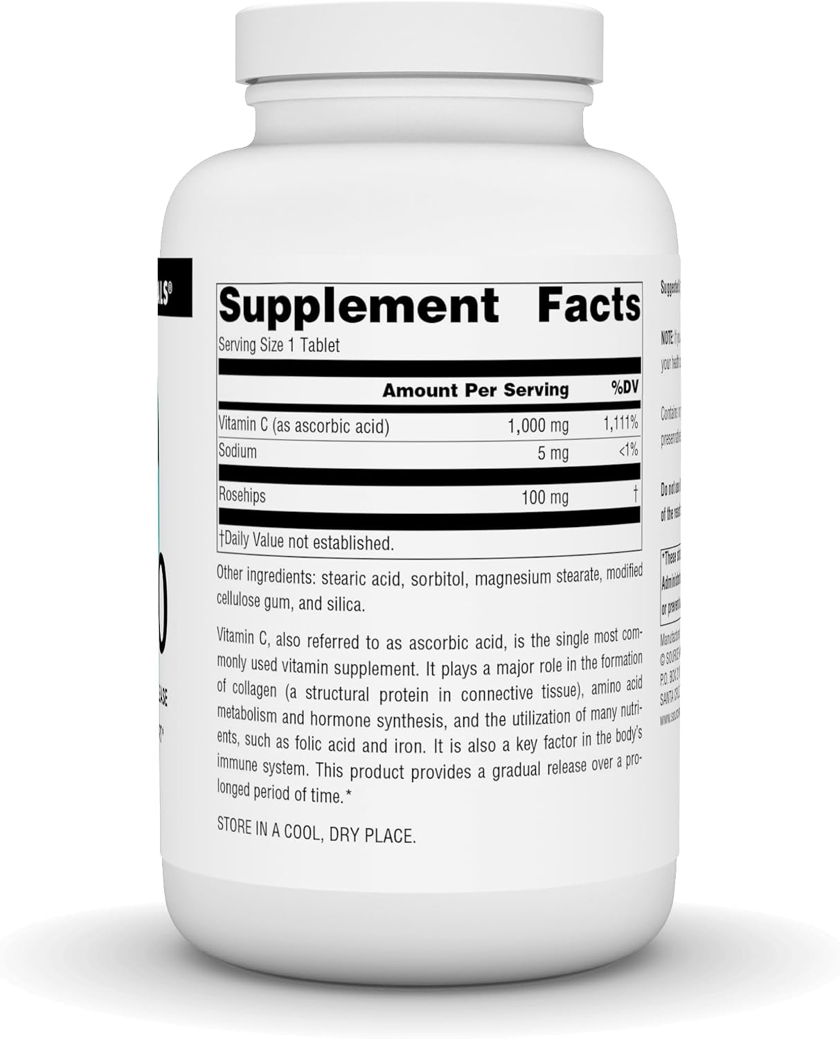 Source Naturals C-1000 con Escaramujo 1000 mg - 250 Comprimidos de Liberación Prolongada