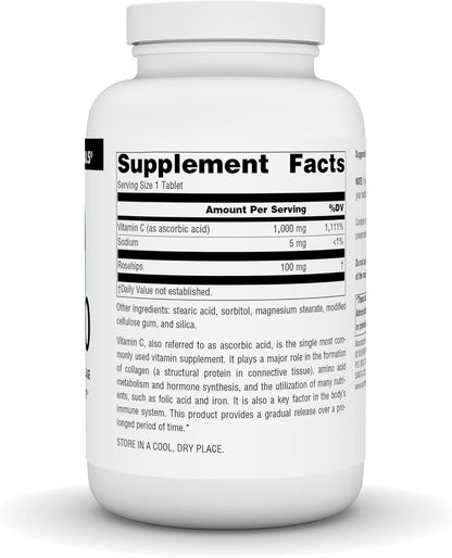 Source Naturals C-1000, con Escaramujo 1000 mg - 250 Comprimidos de Liberación Prolongada – Image 2