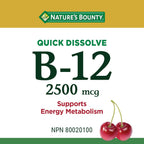 Nature's Bounty Vitamina B12 2500mcg, 120 Comprimidos Sublinguales