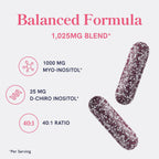 Myo-Inositol & D-Chiro Inositol 40:1 para Equilibrio Hormonal Femenino | Microgránulos | No GMO | 120 Cápsulas (1 Mes)