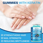 Riyuetian Biotin Gummies 15000mcg con Colágeno - Gomitas para Cabello, Piel y Uñas - Vegano, Sin OGM - 60 unidades