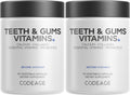 Codeage Teeth & Gums Vitaminas y Probióticos Orales - Suplemento dental con Calcio, Colágeno, Vitaminas C, D3, K2, Zinc - Paquete de 2