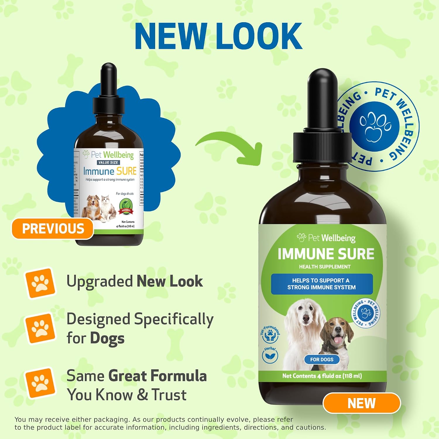 Pet Wellbeing Immune Sure para Perros - Apoya las Defensas Inmunitarias Normales, Equilibrio de la Flora Intestinal, Andrographis, Echinacea, Vitamina C, Zinc - Suplemento Herbario Formulado por Veterinarios 118 ml