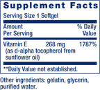 Life Extension Super Vitamin E, 268 mg (400 IU), Natural Vitamin E, Gluten-Free, Non-GMO, 90 Softgels
