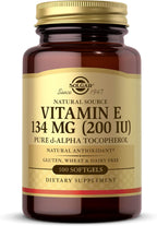 Solgar Vitamina E 200 UI Alfa - 100 Cápsulas Blandas Naturales