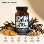 ORGANICS NATURE Irish Sea Moss Cápsulas 90 uds | Suplemento de Algas Marinas con Burdock y Bladderwrack