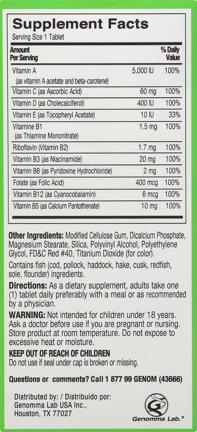Shot B Energy Multivitamínico - 60 comprimidos (Pack de 12)