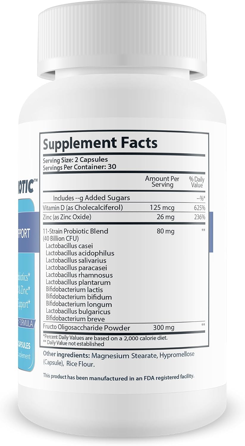 Pro Skin Probiotic - Probiótico para la Salud de la Piel con Vitamina D y Zinc