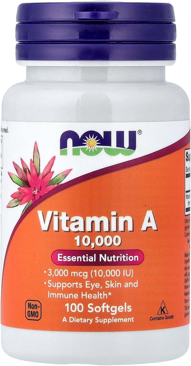 NOW Foods Vitamin A 10,000 IU, 100 Softgels