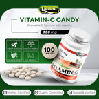 LANDAU Vitamina C Masticable 300 mg con Acerola - Sabor a Bayas - 100 Comprimidos