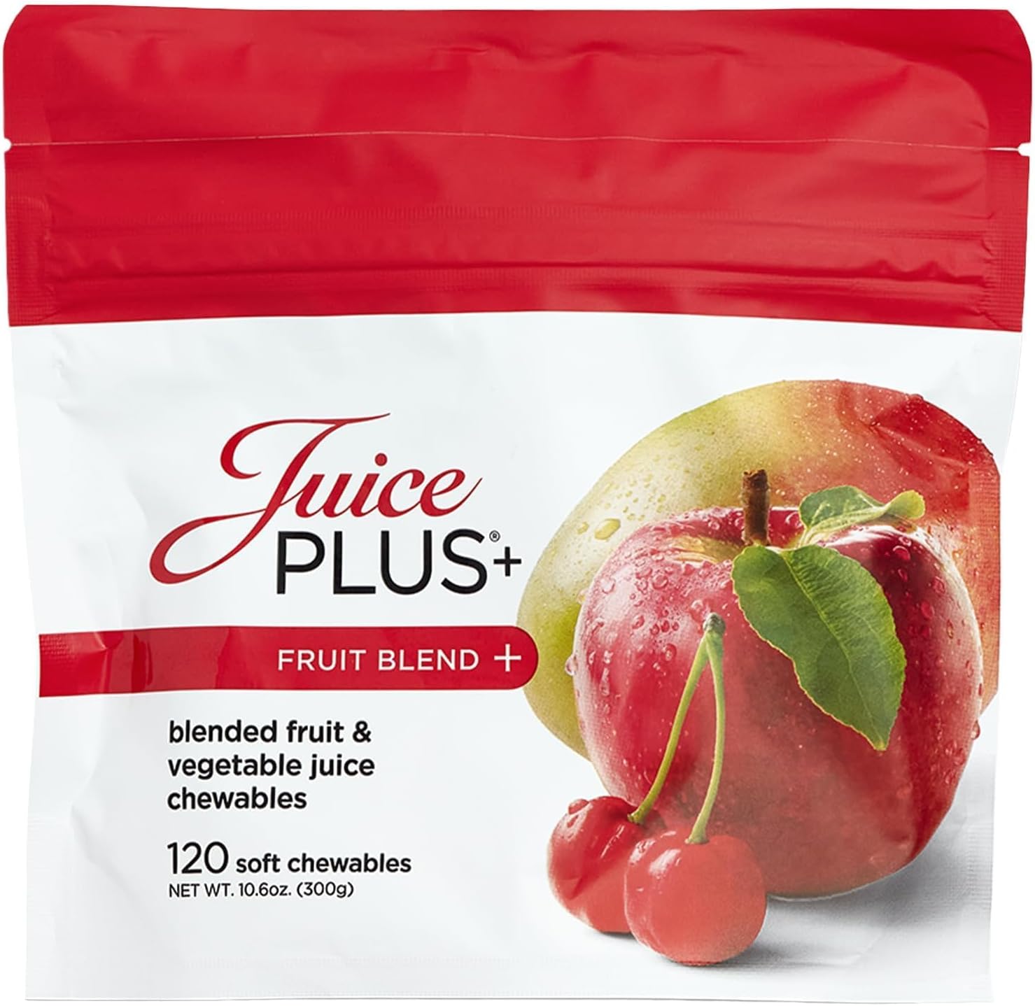 Juice Plus+ Fruit Blend Gummy Vitamins – Gomitas multivitamínicas veganas con 11 frutas y verduras, 120 unidades